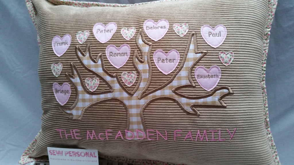 Personalised family hotsell tree cushion