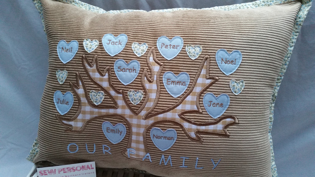 Personalised Family Tree Cushion – SewPersonal