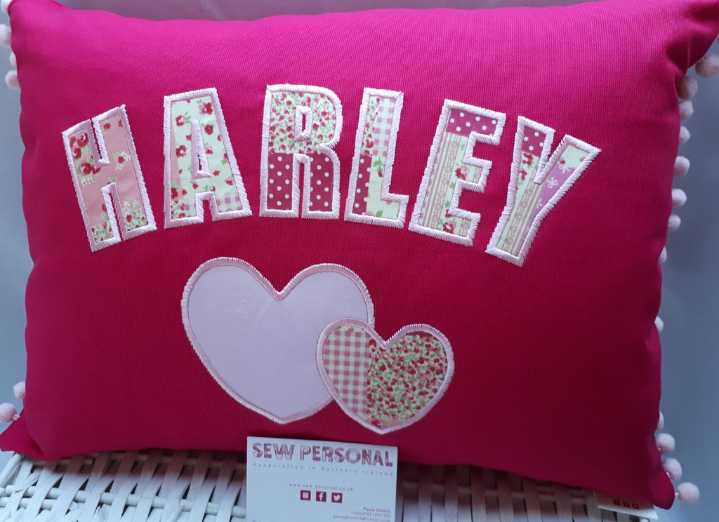 Personalised Hearts Cushion